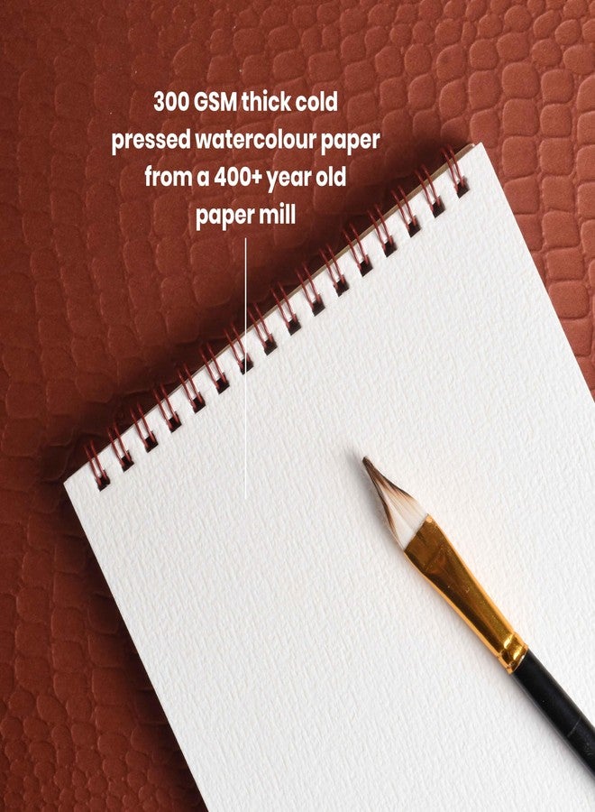 Scholar Watercolor Pad - 300 GSM Cold Pressed Acid Free Paper | Wire-O Bound Artist Pad Suitable for Watercolor, Gouache, Acrylic, Graphite, Pen & Ink (A4) (12 Sheets) - Image 3